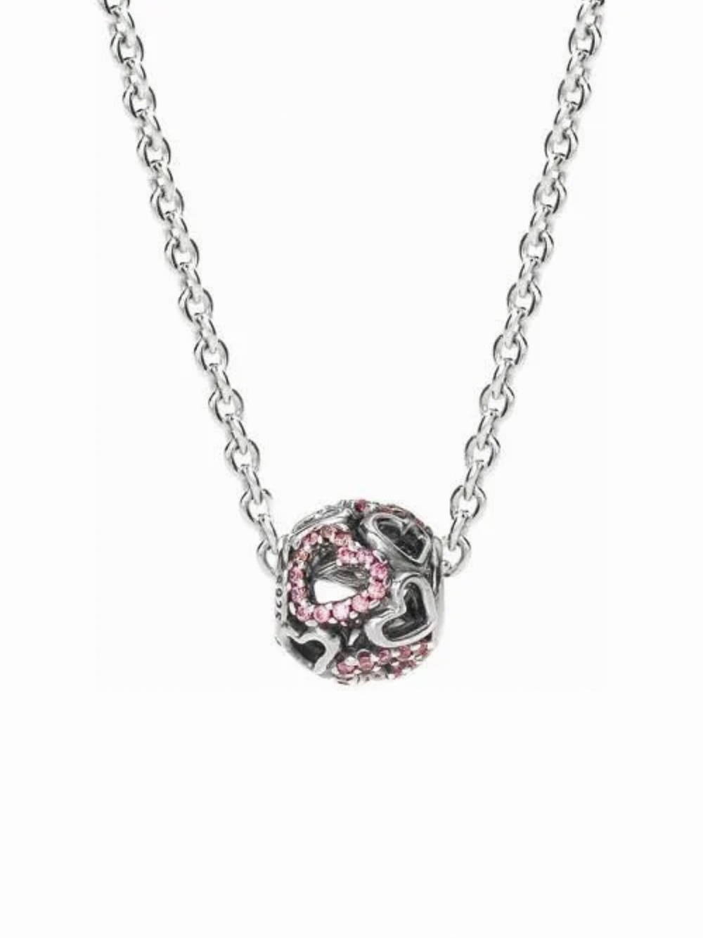 Pandora 925 Sterling Silver Falling In Love Fancy Pink CZ Bead Charm 79142CZS